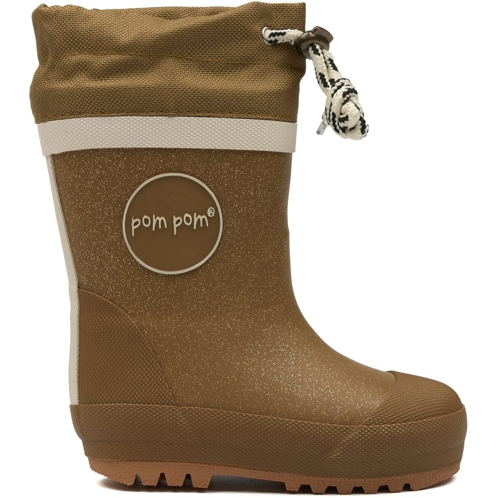 bottes de pluie POM POM BOOTS THERMO Doré Bottes de Pluie Chaude