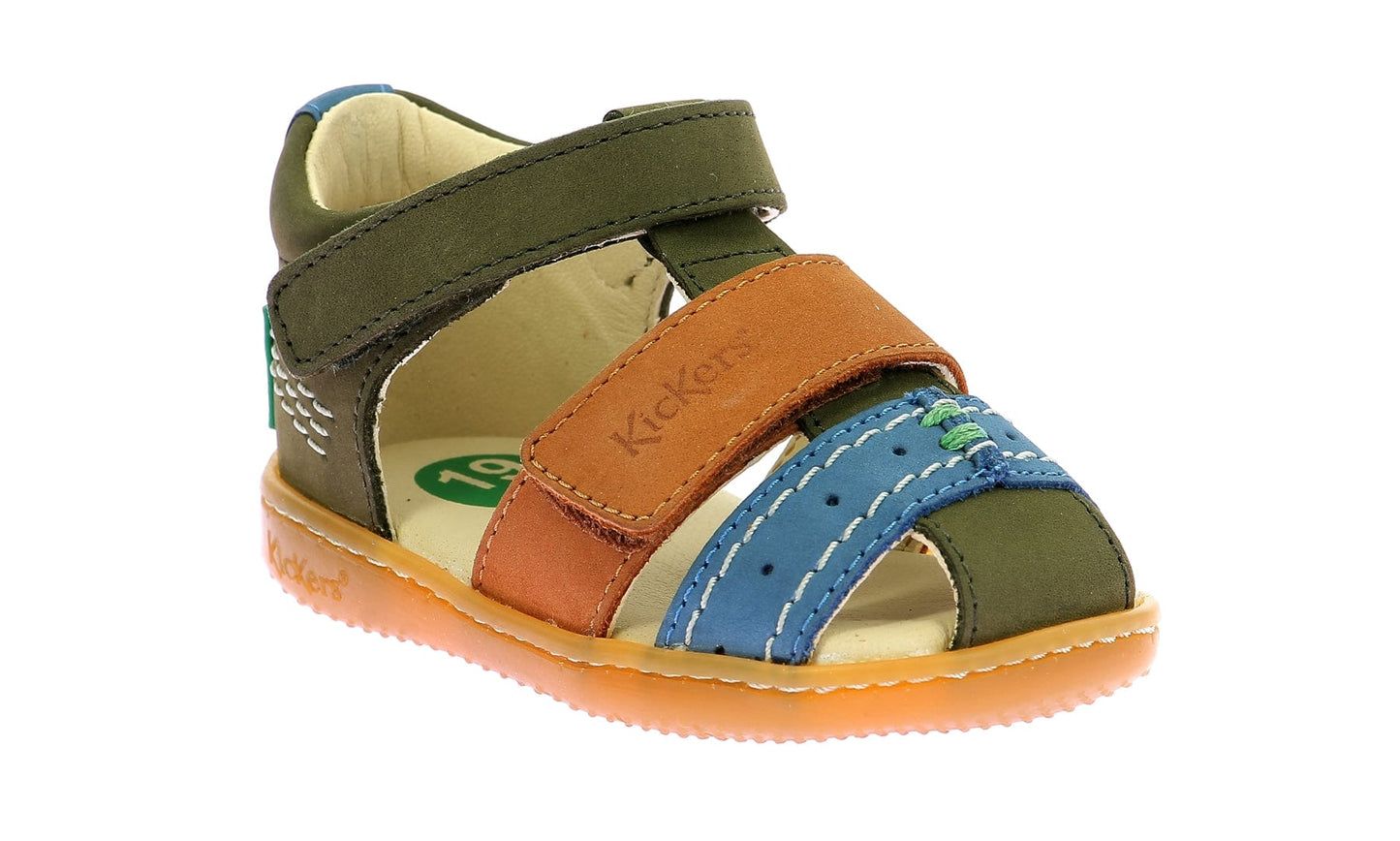 Sandales / Nu Pieds KICKERS KICK BAZAR Kaki Camel Bleu Sandales Nu Pieds