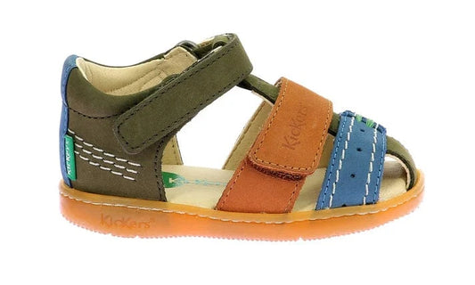 Sandales / Nu Pieds KICKERS KICK BAZAR Kaki Camel Bleu Sandales Nu Pieds