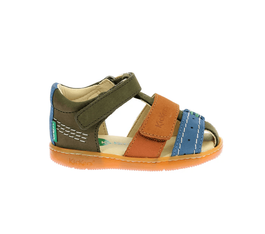 Sandales / Nu Pieds KICKERS KICK BAZAR Kaki Camel Bleu Sandales Nu Pieds