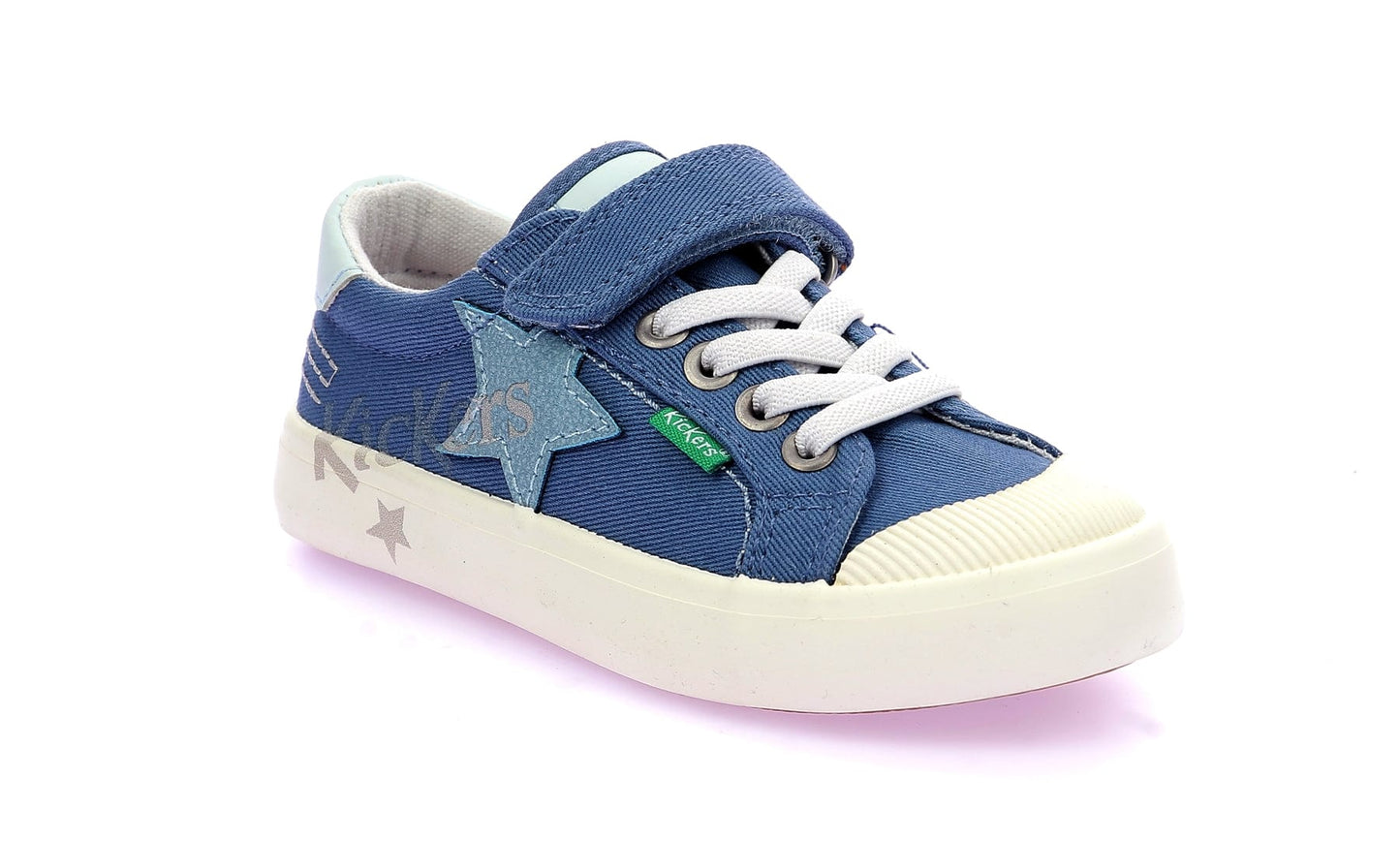 Toiles/Espadrilles KICKERS KICKGOLDI Bleu Etoile Tennis Toile