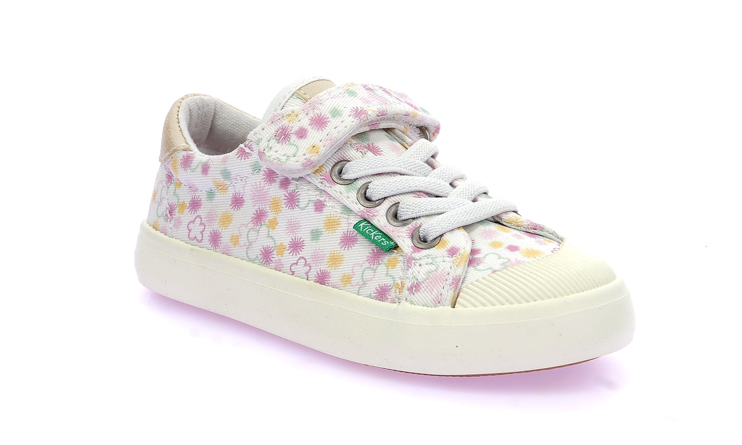 KICKERS KICKGOLDI Blanc Imprimé Tennis Toile