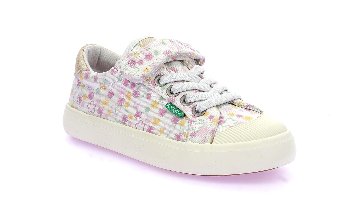 Toiles/Espadrilles KICKERS KICKGOLDI Blanc Imprimé Tennis Toile