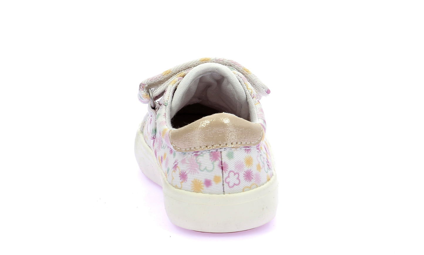 KICKERS KICKGOLDI Blanc Imprimé Tennis Toile