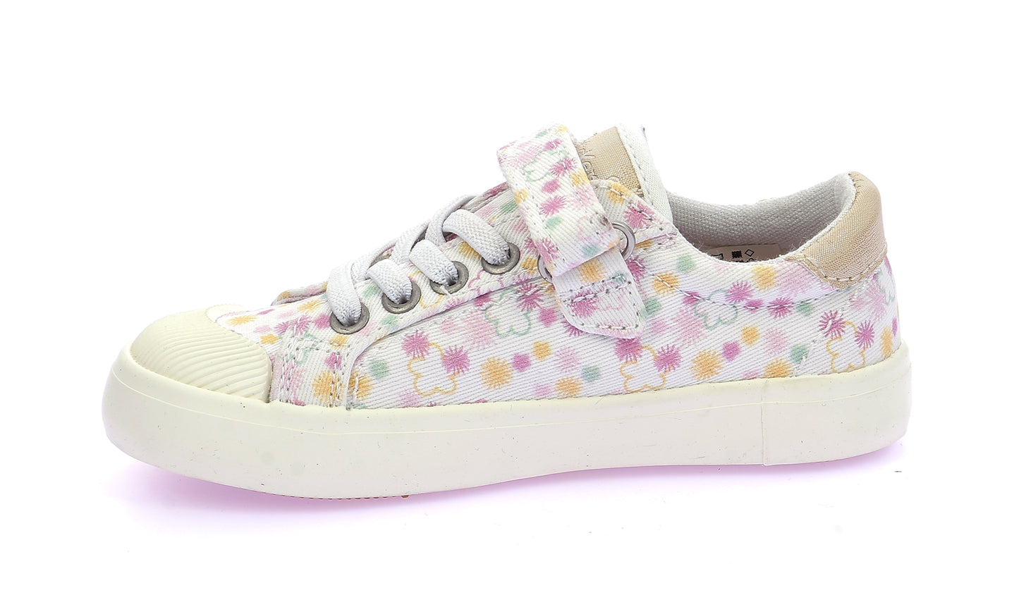 KICKERS KICKGOLDI Blanc Imprimé Tennis Toile
