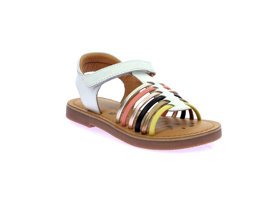 KICKERS KICKPRELLA Blanc Multi Sandales Nu Pieds