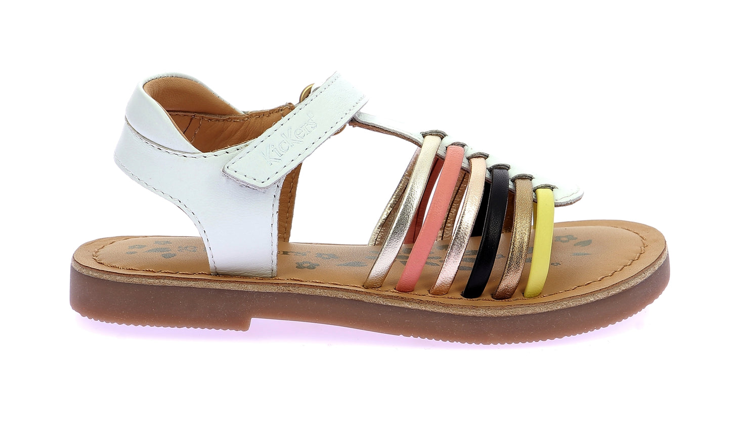 KICKERS KICKPRELLA Blanc Multi Sandales Nu Pieds