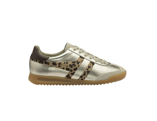 GOLA TORPEDO glimmer Gold Leopard basket sneakers