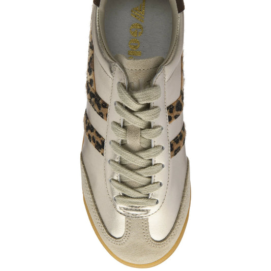 GOLA TORPEDO glimmer Gold Leopard basket sneakers