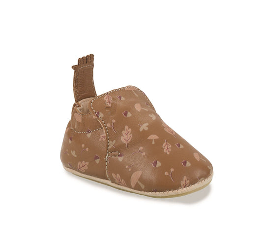 chausson 18/19 EZPZ easy peasy My Blu Feuilles Marron chaussons cuir 3608926177690
