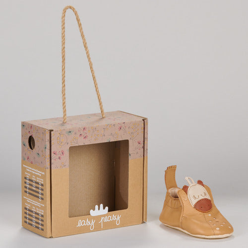 EZPZ easy peasy My Blu Girafon Camel chaussons cuir