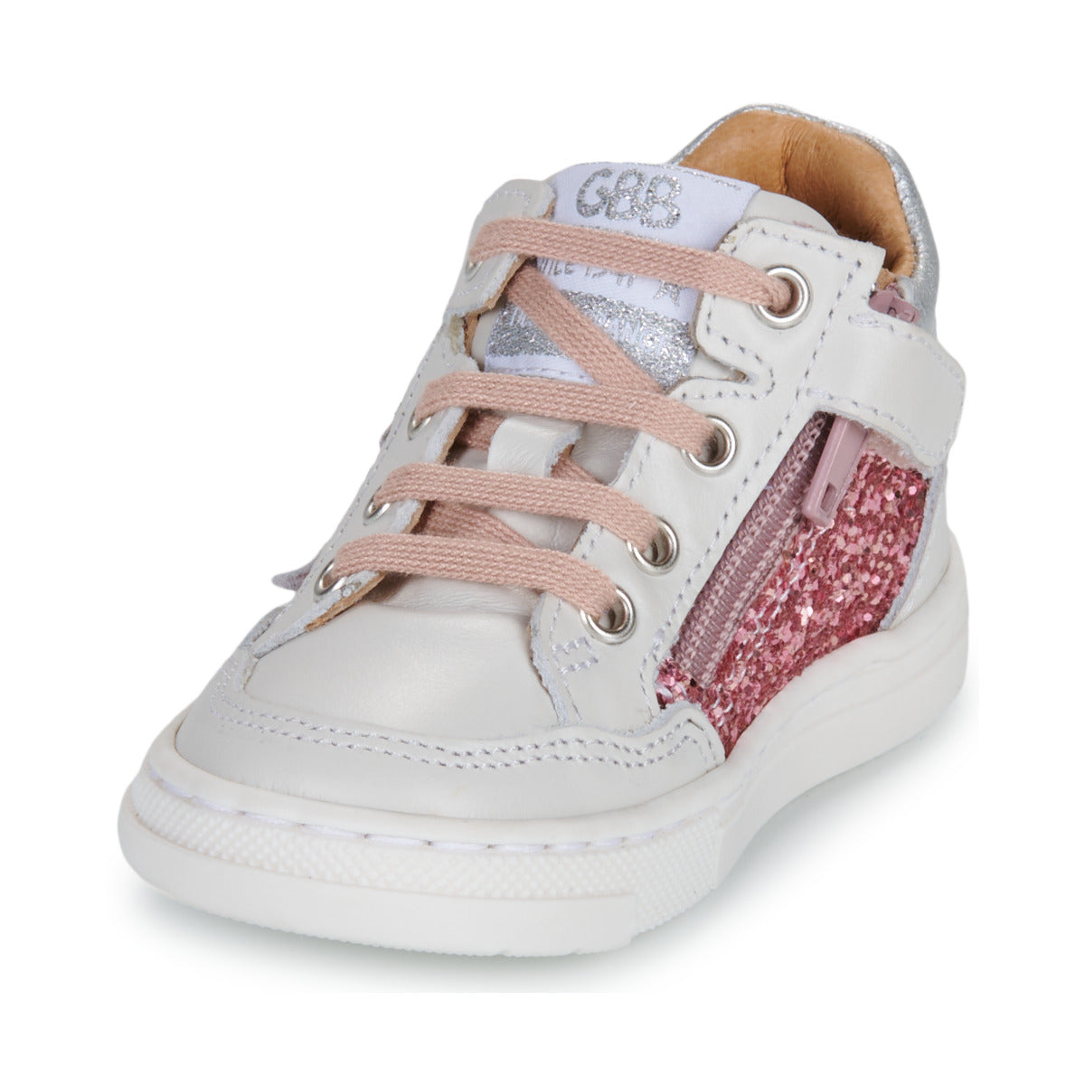 GBB DALILA Blanc Paillettes Rose Chaussures Hautes Bottillons