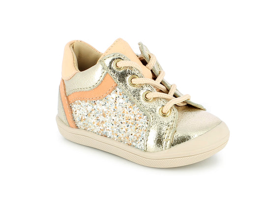 BELLAMY NATOU Or Paillettes Chaussures Bottillons