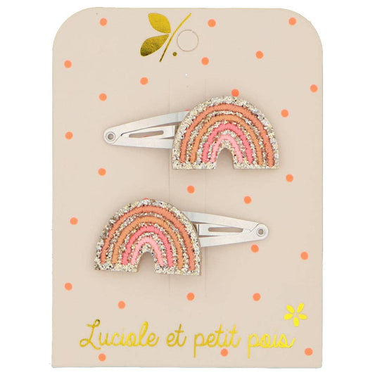 accessoires Barrettes arcs-en-ciel rose F_84