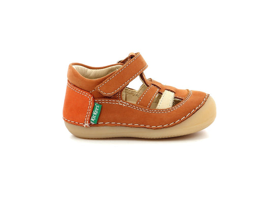 Babies/Salomés KICKERS SUSHY camel Orange prémarche premiers pas salomés