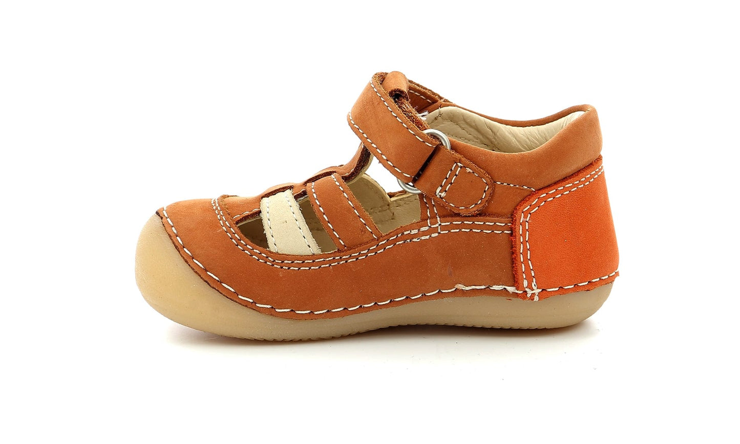 Babies/Salomés KICKERS SUSHY camel Orange prémarche premiers pas salomés