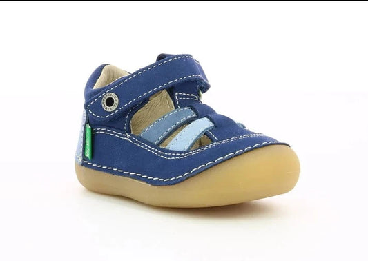 Babies/Salomés 19 KICKERS SUSHY bleu tricolore prémarche premiers pas salomés 3612889306585