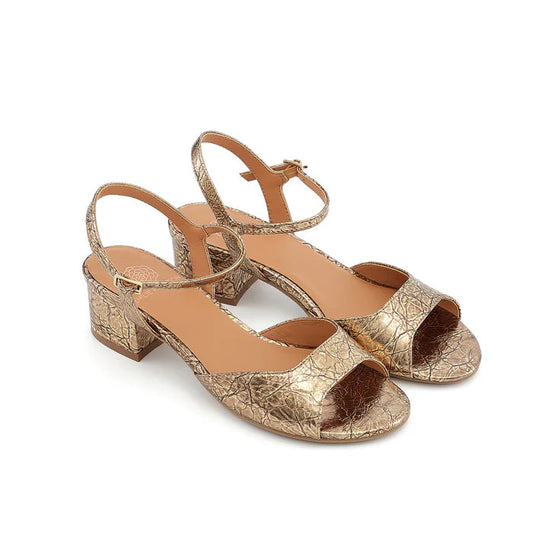 EMILY KARSTON LOUCIA Gold Sandales