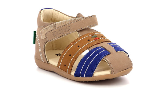 Sandales / Nu Pieds KICKERS BIGBAZAR camel & bleu Sandales Nu Pieds
