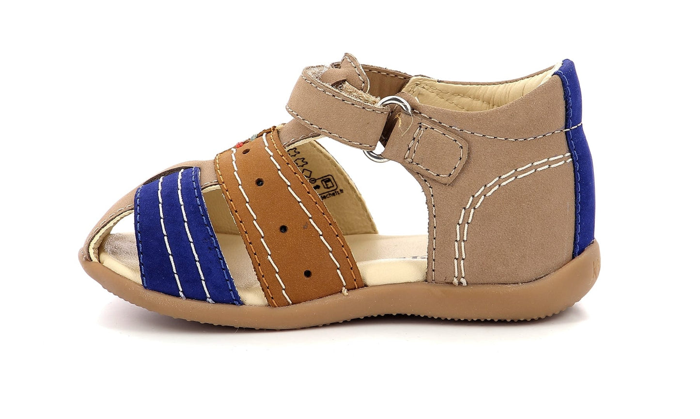 Sandales / Nu Pieds KICKERS BIGBAZAR camel & bleu Sandales Nu Pieds