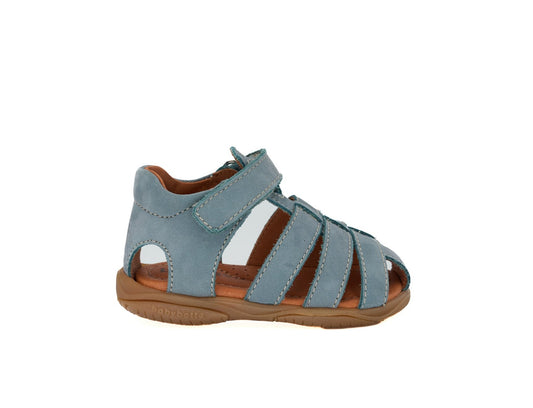 BABYBOTTE TAFARI Bleu Poudre Nubuck sandales nu pieds