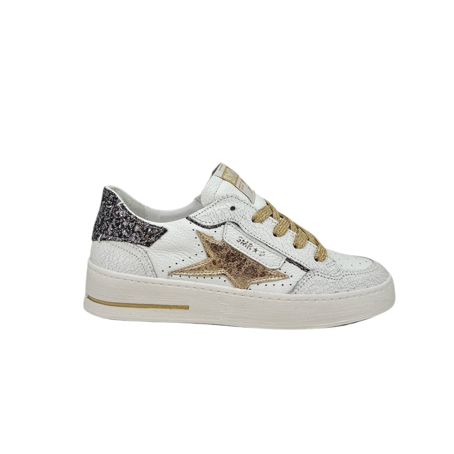 Sneakers/Baskets adulte SMR Semerdjian ALE C823 Blanc Doré Noir Sneakers Baskets adulte