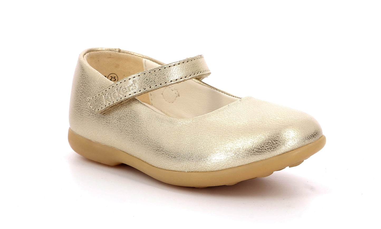 Babies/salomés KICKERS AMBELIE Or Champagne Ballerine à bride