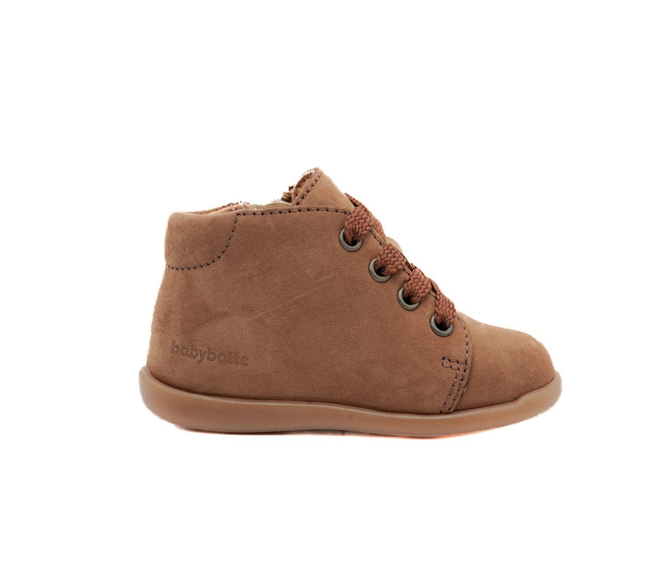 BABYBOTTE FREDY zip Nabuck Cognac chaussures bottillons