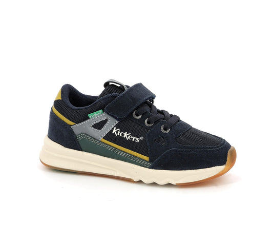 Sneakers/Baskets adulte KICKERS KIFUJIN Bleu vert jaune Chaussures Basses Sneakers