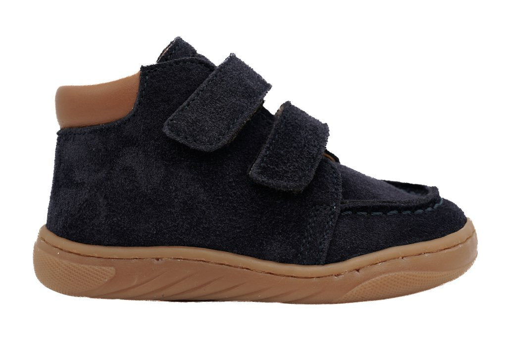 BABYBOTTE ANATOMIC VL Velours Bleu chaussures Hautes bottillons Barefoot