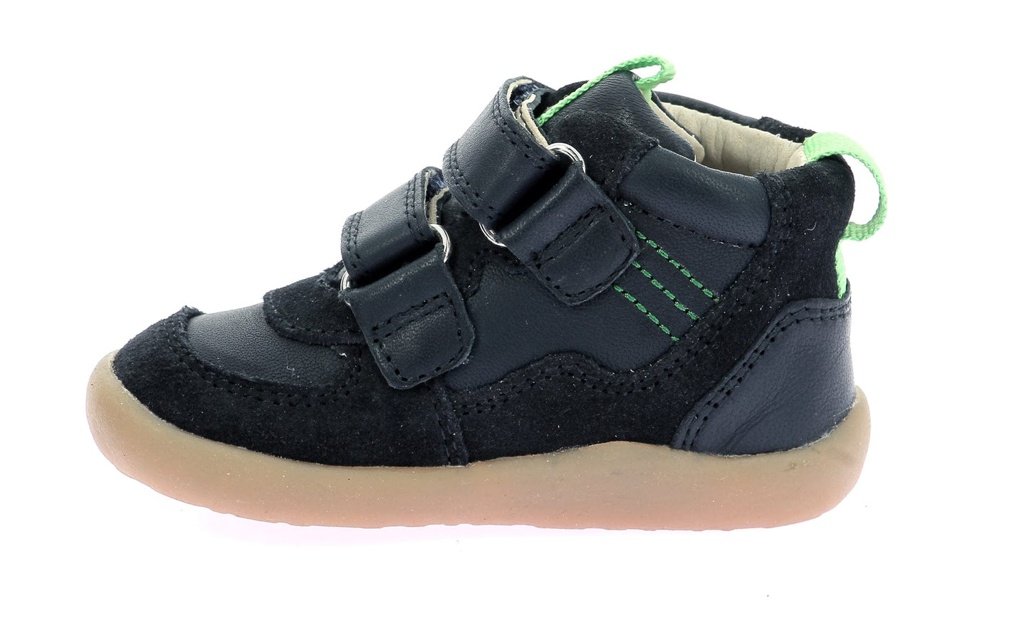 Pré marche 20 KICKERS KICKFRESHO Marine bottillons Premiers pas barefoot 3616432310753