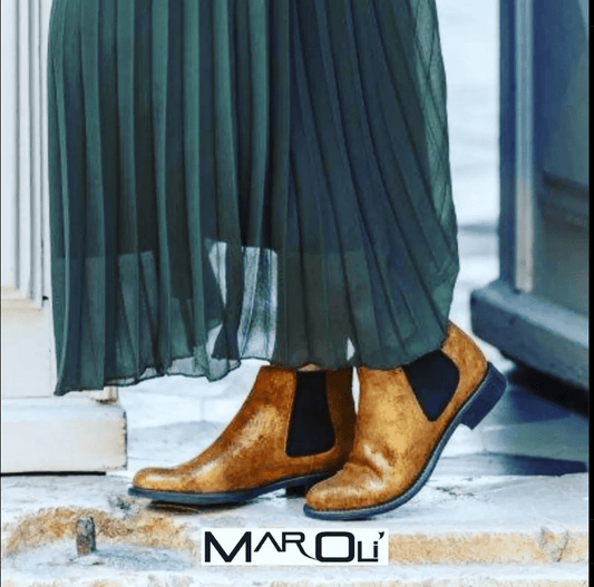 boots/bottines adulte MAROLI 7407 Camel Or Bottines Chelsea