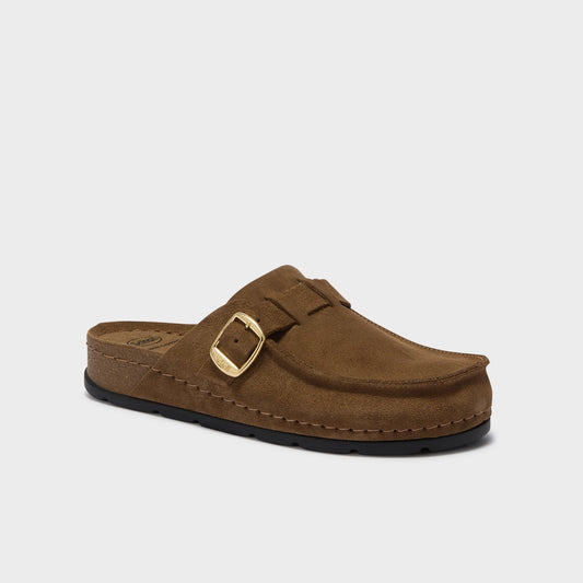 SCHOLL BORA MOCASSIN Cacao Sandales Nu-Pieds