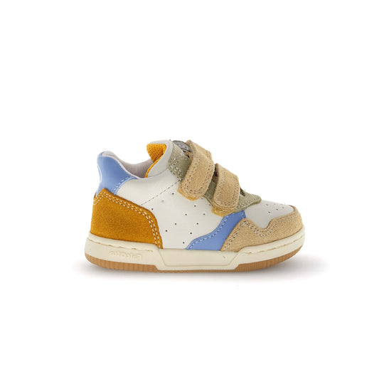 FALCOTTO KLIP Sand Milk Celeste Baskets cuir