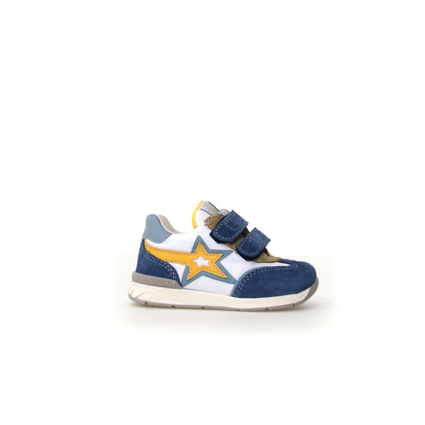 Chaussures Basses/Baskets/Sneakers FALCOTTO NEW FERDI Azur Blanc Jaune Baskets Cuir