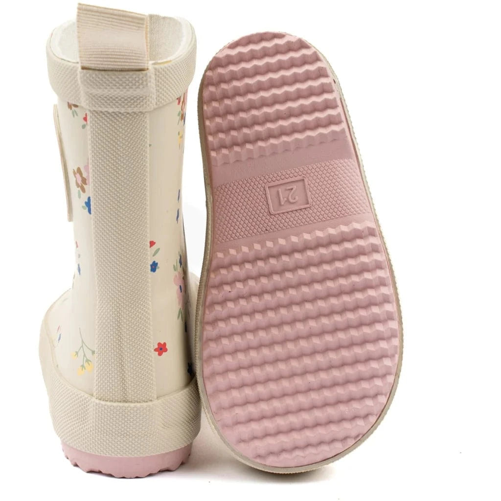 bottes de pluie POM POM FLOWER Beige Bottes de Pluie