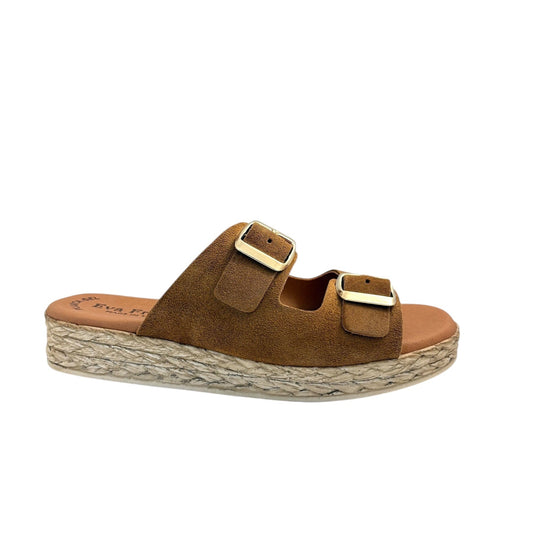EVA FRUTOS 6273 Serraje Muscade Sandales compensées Nu pieds