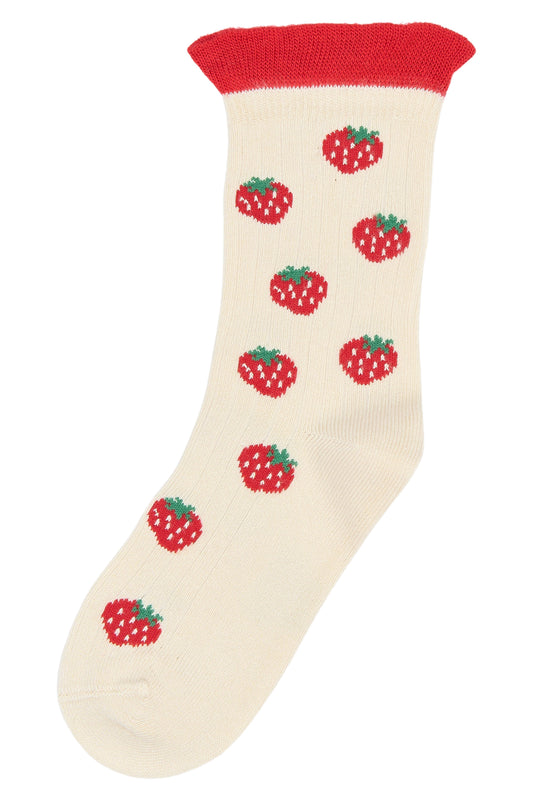 MINIPOP BAMBOO SOCKS FRAISE beige CHAUSSETTES