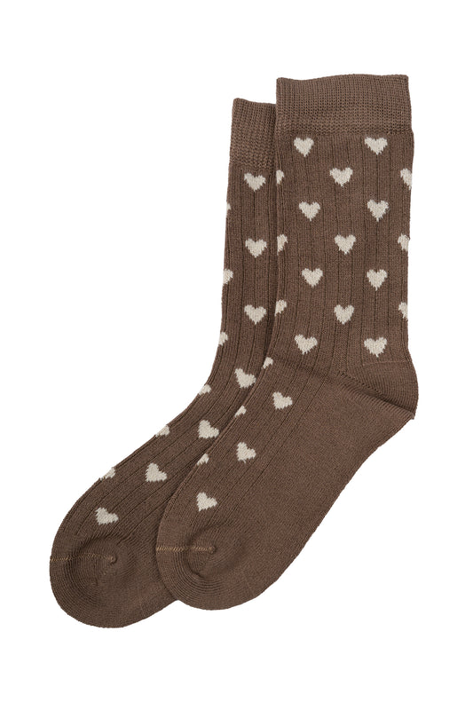 MINIPOP BAMBOO SOCKS HEART Chocolate CHAUSSETTES