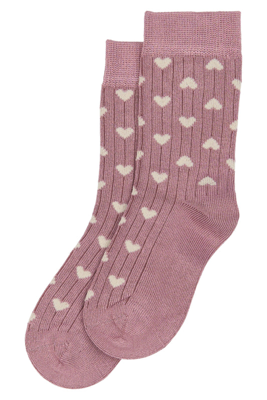 MINIPOP BAMBOO HEART Rose CHAUSSETTES