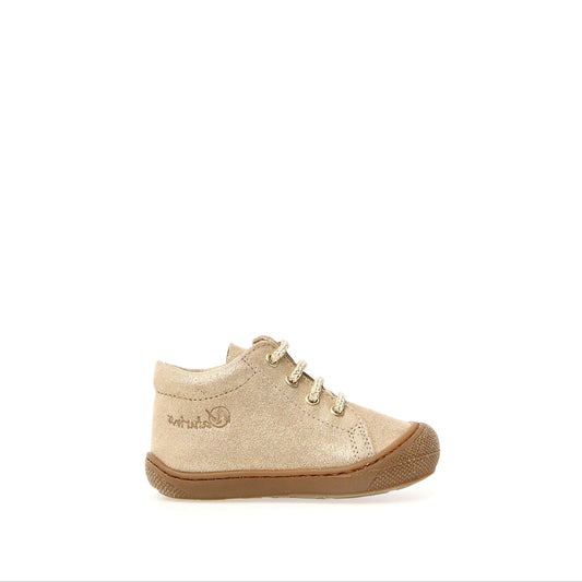 NATURINO COCOON ZIP Suède Glitter Platinum premiers pas