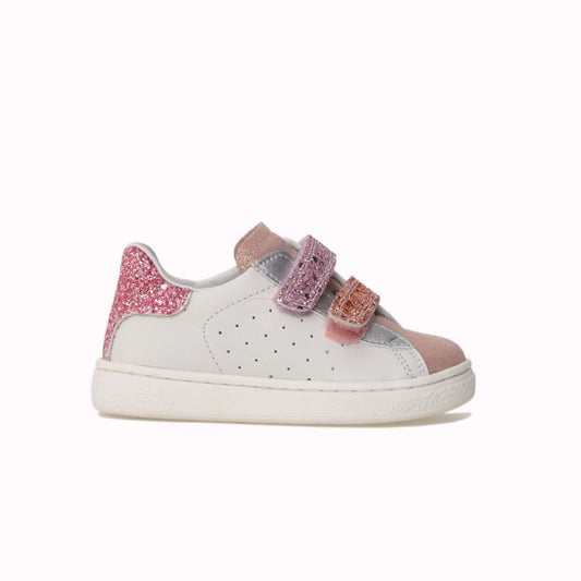 Pré marche NATURINO HASSELT Glitter White Pink chaussures Basses Baskets