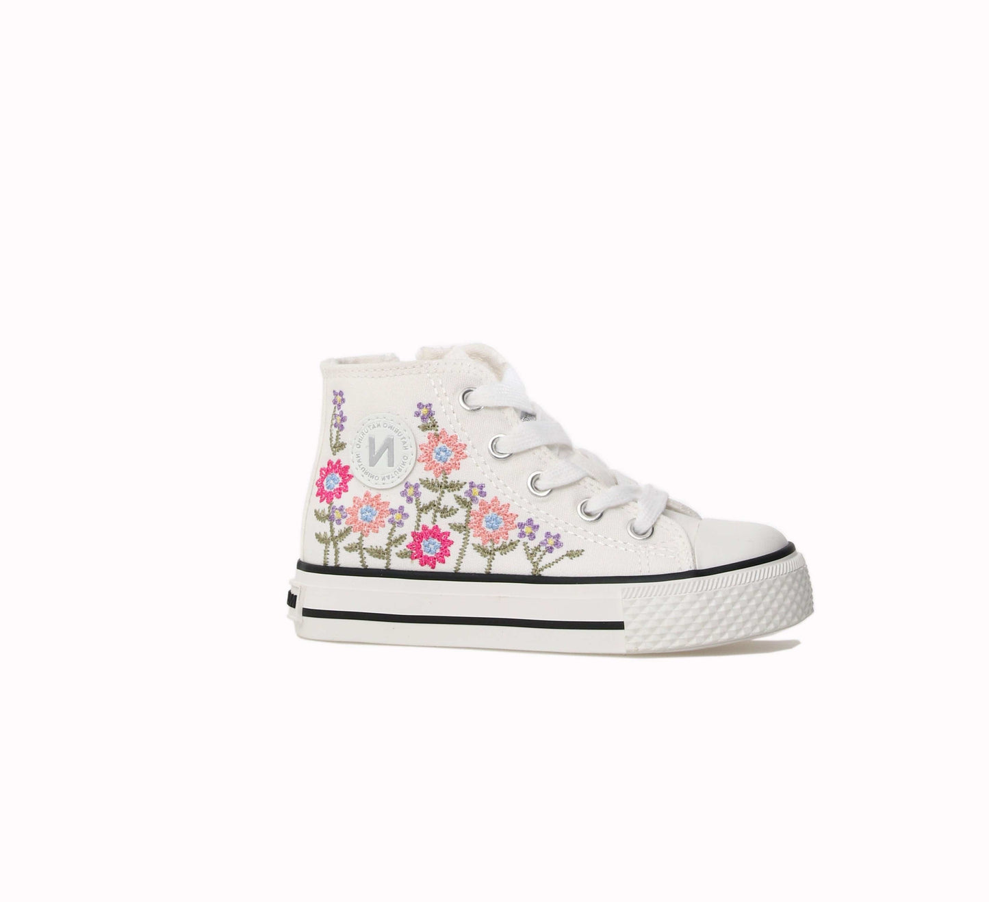 Toiles/Espadrilles NATURINO YLFAS Blanc Fleurs Toiles
