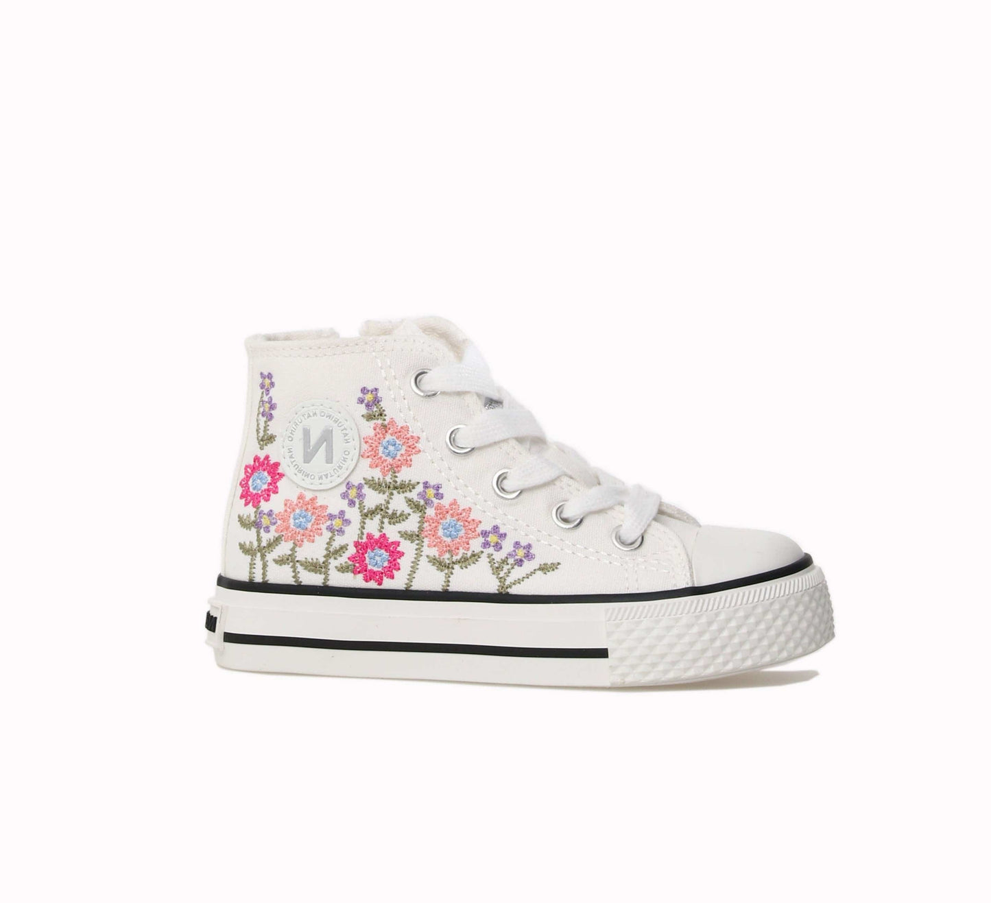 Toiles/Espadrilles NATURINO YLFAS Blanc Fleurs Toiles