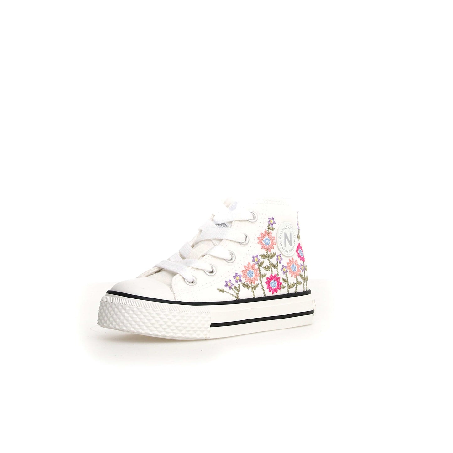 Toiles/Espadrilles NATURINO YLFAS Blanc Fleurs Toiles