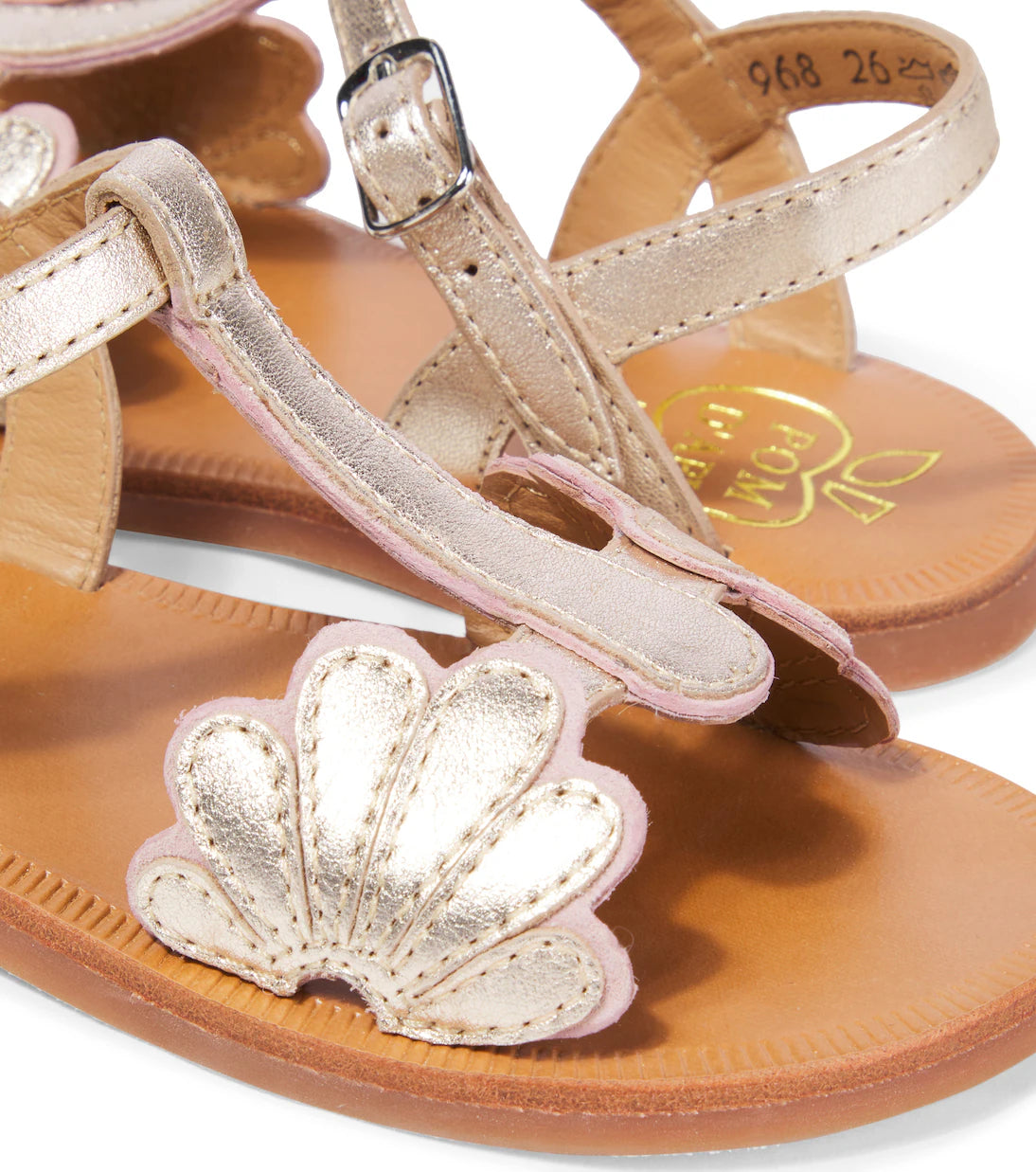 POM D'API PLAGETTE BLOOM Rose Platine Sandales Nu Pieds