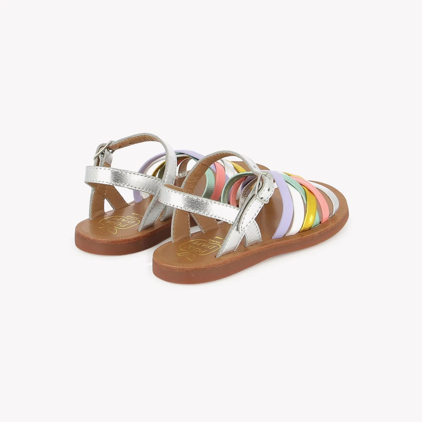 POM D'API PLAGETTE LUX Silver Sandales Nu Pieds