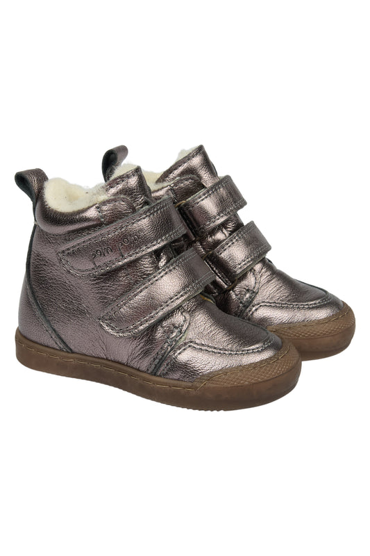 POM POM SNEAKERS WOOL BOOTY Metallic Boots
