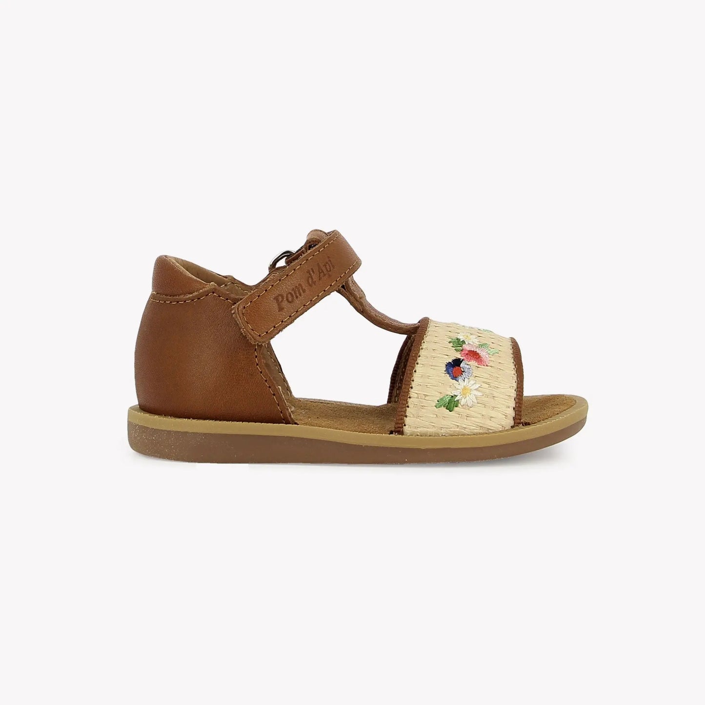 POM D'API POPPY AIR NATURE Raphia Crema Sandales Nu Pieds