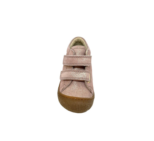 Pré marche NATURINO COCOON velcro suede glitter rose botillons